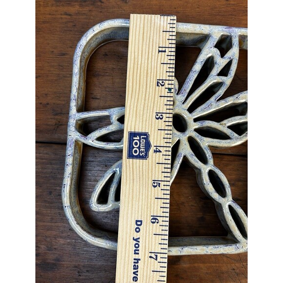 Handmade Bay Art Pottery Ceramic Dragonfly Hot Plate Trivet Studio Pottery - Picture 12 of 12